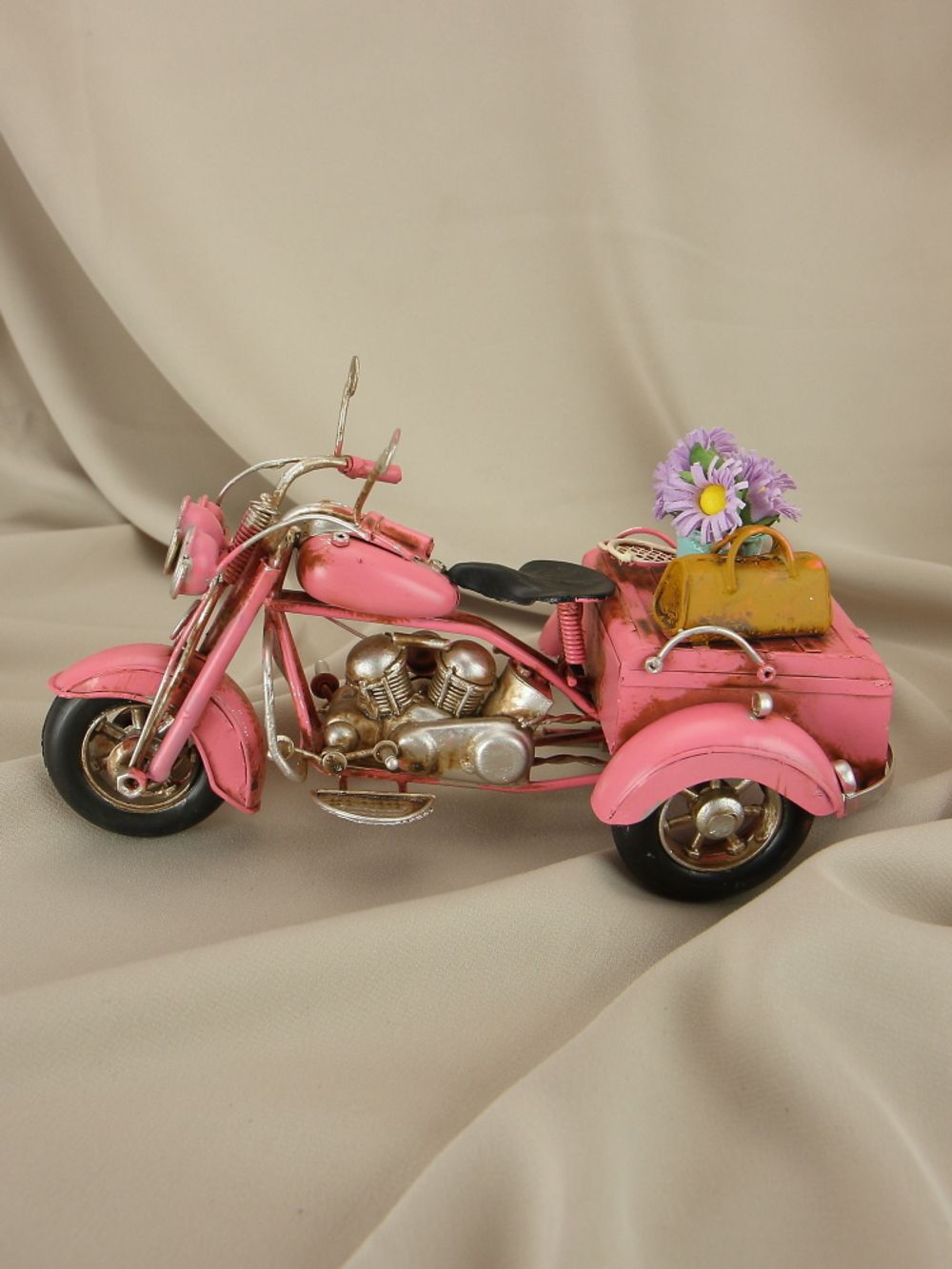 R&D Модель мотоцикла с люлькой "Harley Davidson", розовый с цветами