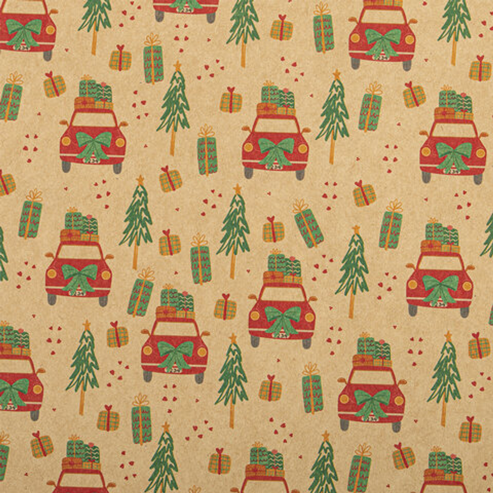 Бумага упаковочная НГ Christmas Kraft 70*100см, ассорти 1шт