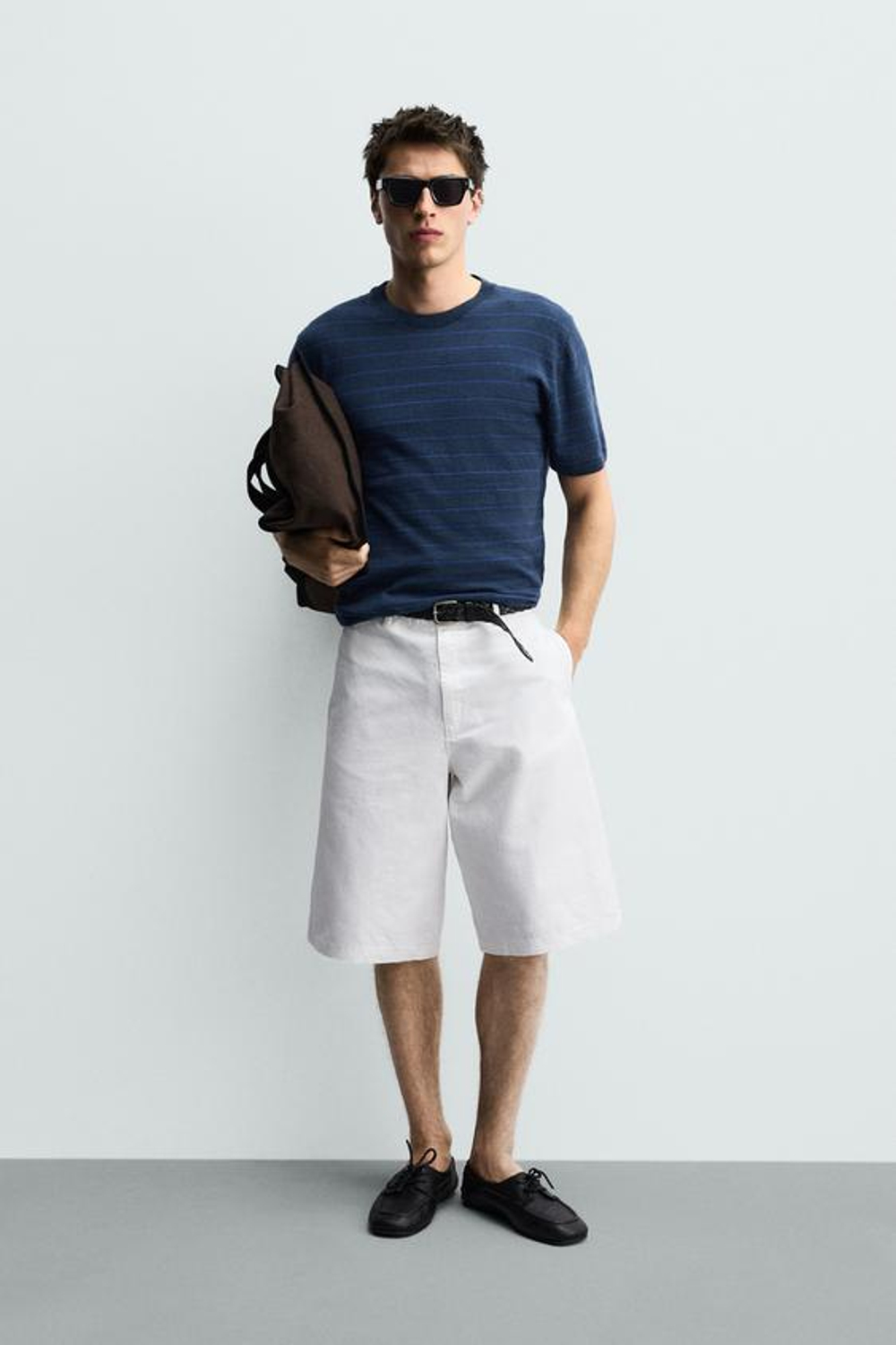 ZARA ШОРТЫ ЧИНОС RELAXED FIT, БЕЛЫЙ
