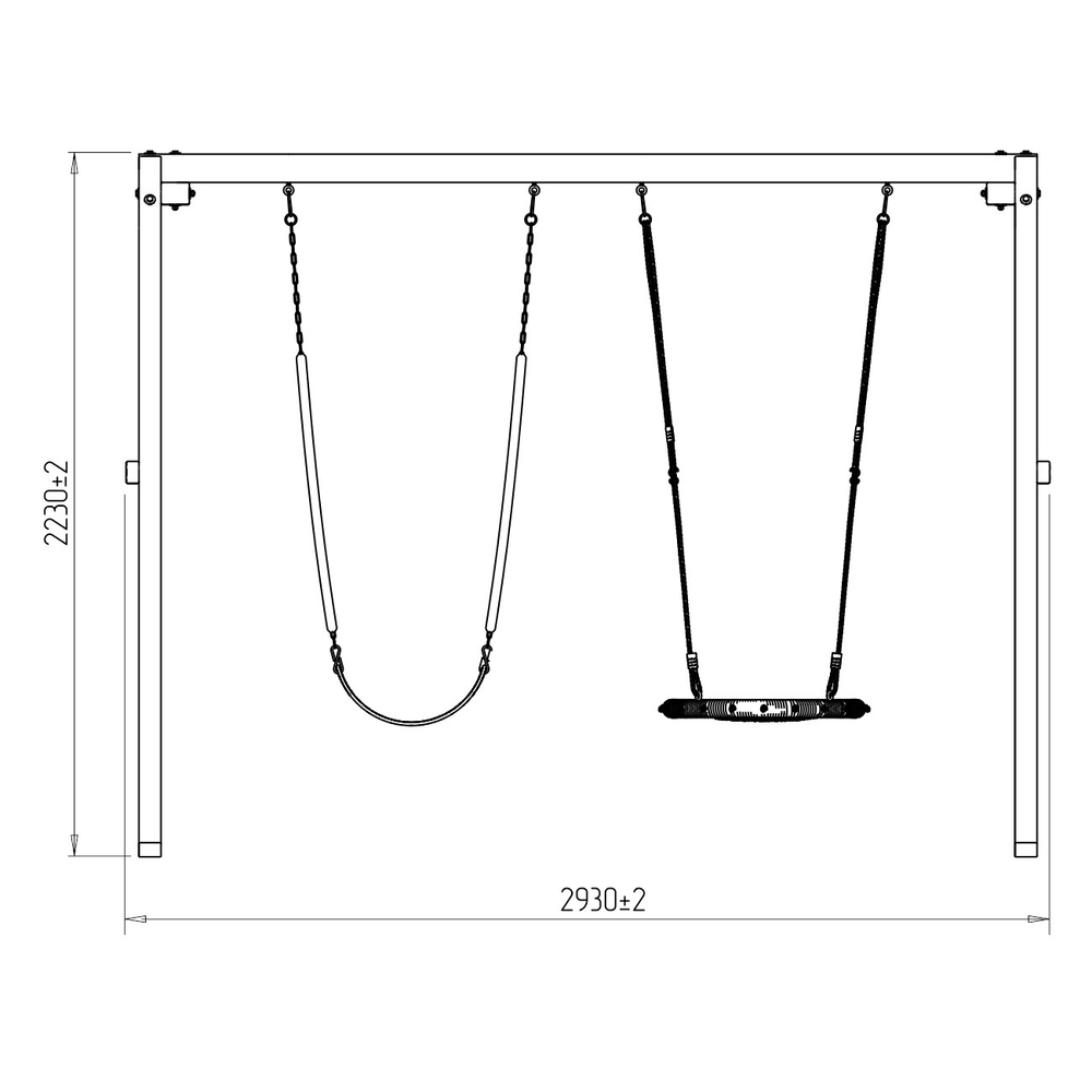 Деревянные качели с качелями гнездо 60 см и гибкими качелями