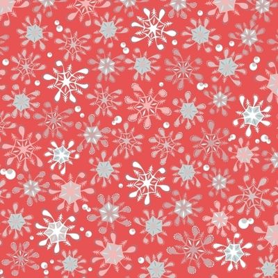 Декоративные снежинки на коралловом фоне
