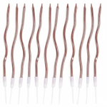 Свечи для торта «Волна» в цвете розовое золото 13 см, 12 шт