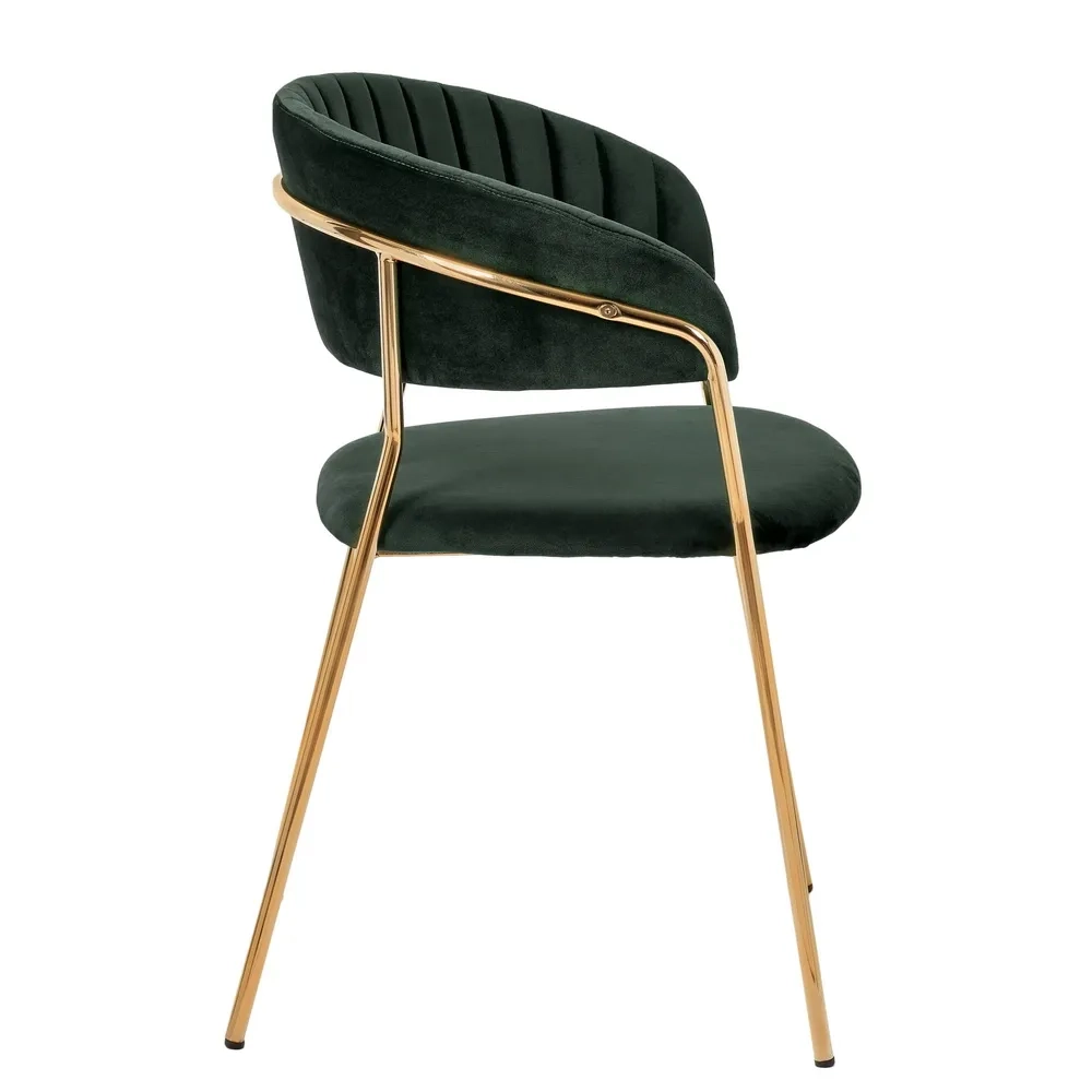 Комплект из 4-х стульев Bradex Home Turin зеленый, золотые ножки