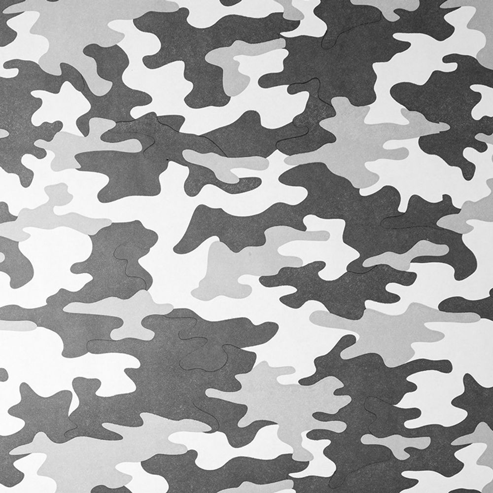 Упаковочная бумага, Крафт 50гр (0,7*10 м) Камуфляж, Серый, 1 шт.
