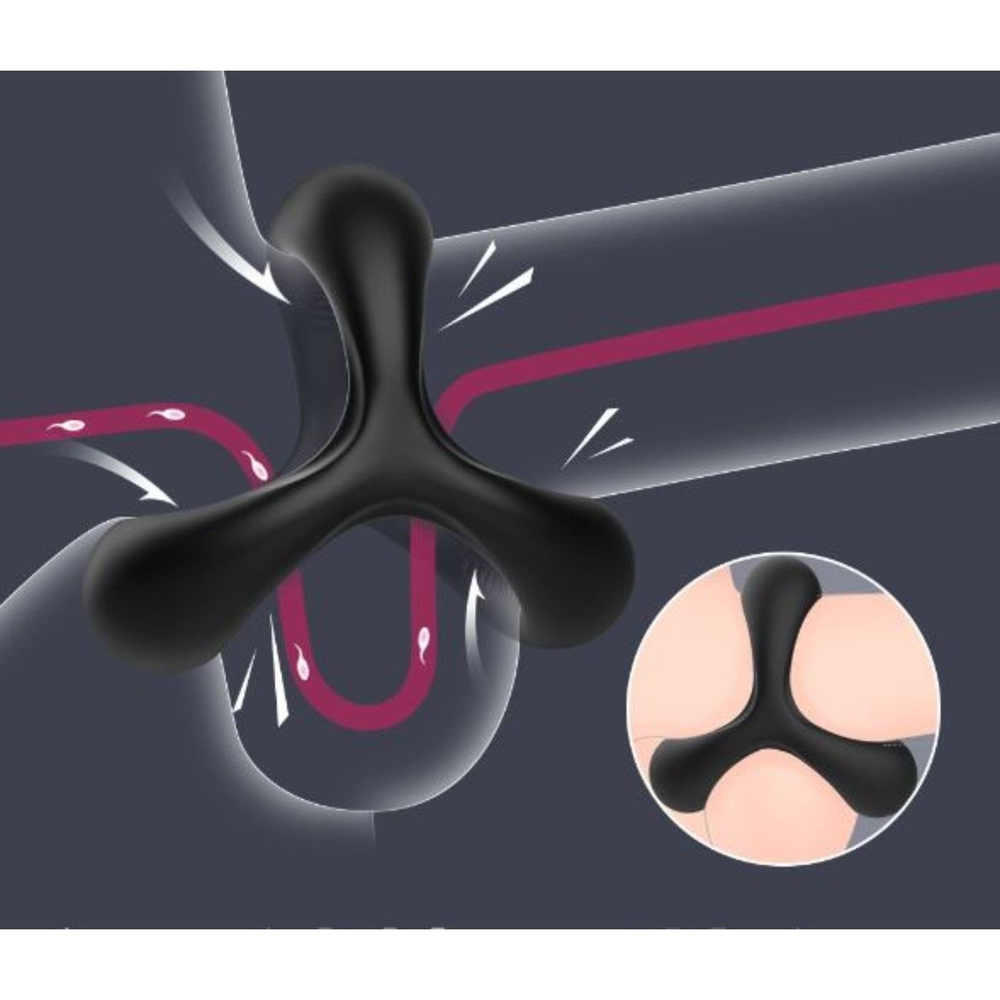 Черное эрекционное кольцо для пениса без вибрации