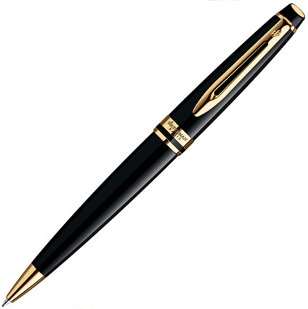 Шариковая ручка Waterman Expert Black GT S0951700 цвет черный с позолотой в подарочной упаковке