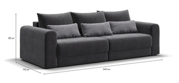 Модульный диван РИЧМОНД MODOOL Вельвет CORD графит