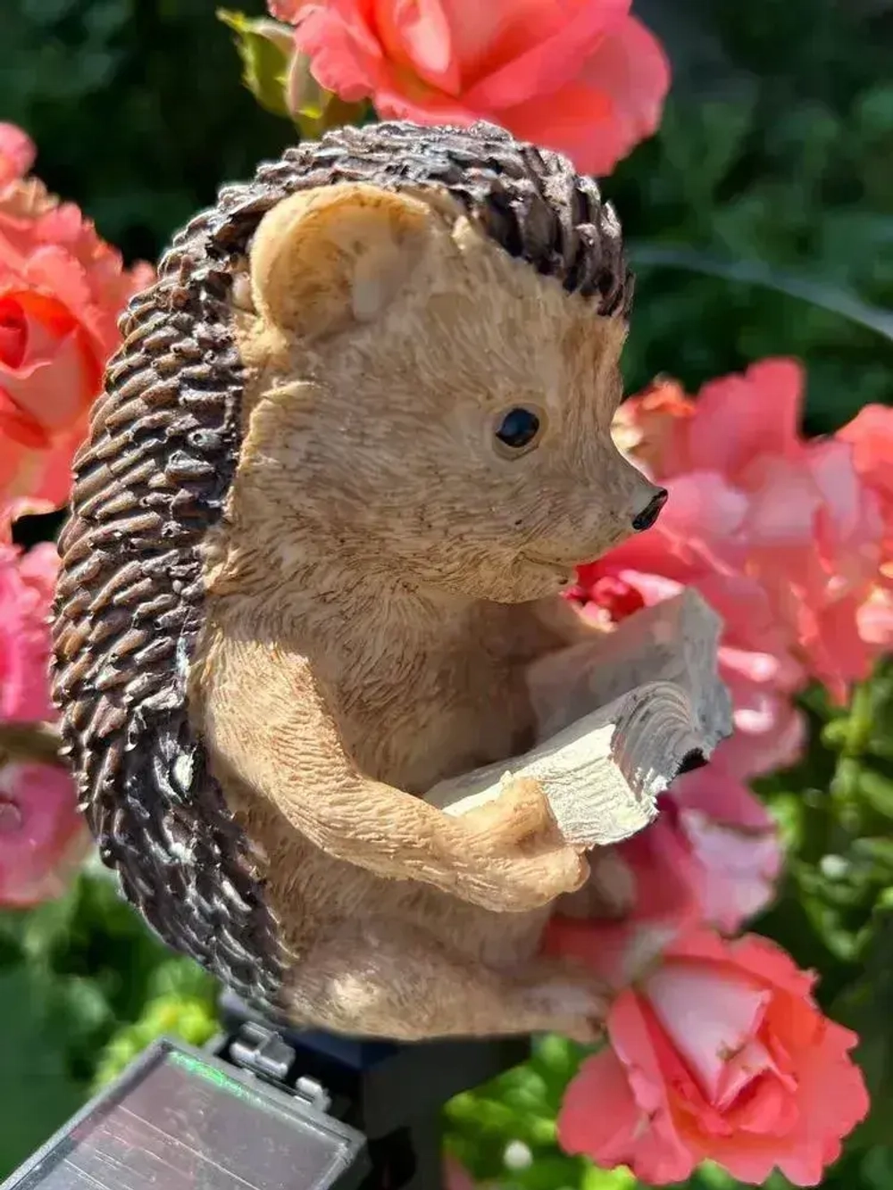 Светильник уличный на солнечной батарее Ежик фигурка садовая для украшения дачи и сада