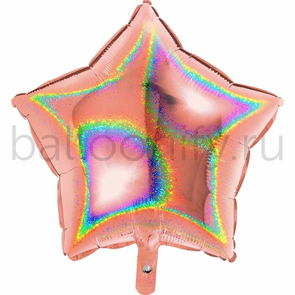 Фольгированная фигура, звезда, 18"/46СМ 18" Rose Gold