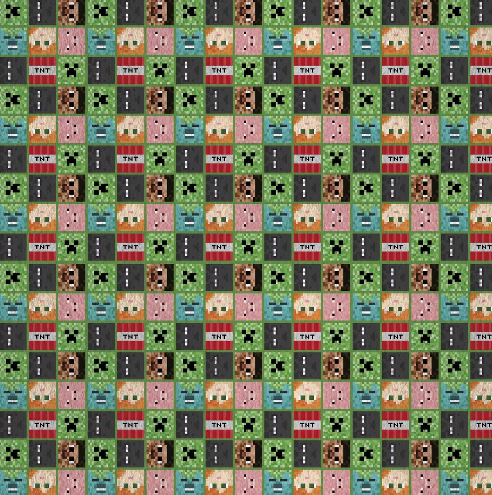 Упаковочная бумага (0,7*1 м) Пиксели, 10 шт.