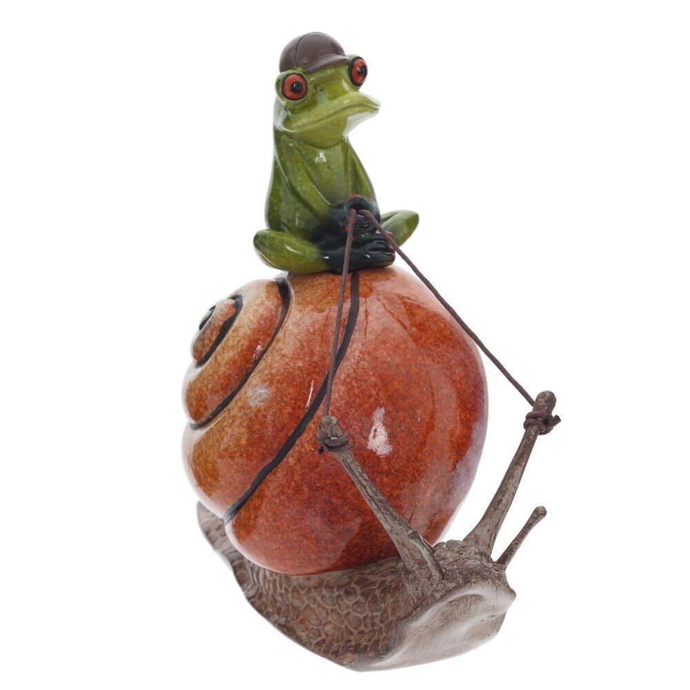 GAEM Фигурка декоративная "Лягушка на улитке", L14 W6,5 H12,5 см