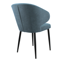 Стул "Милтон" (арт. 357), велюр Бренди В08 синий, ножка круглая черная