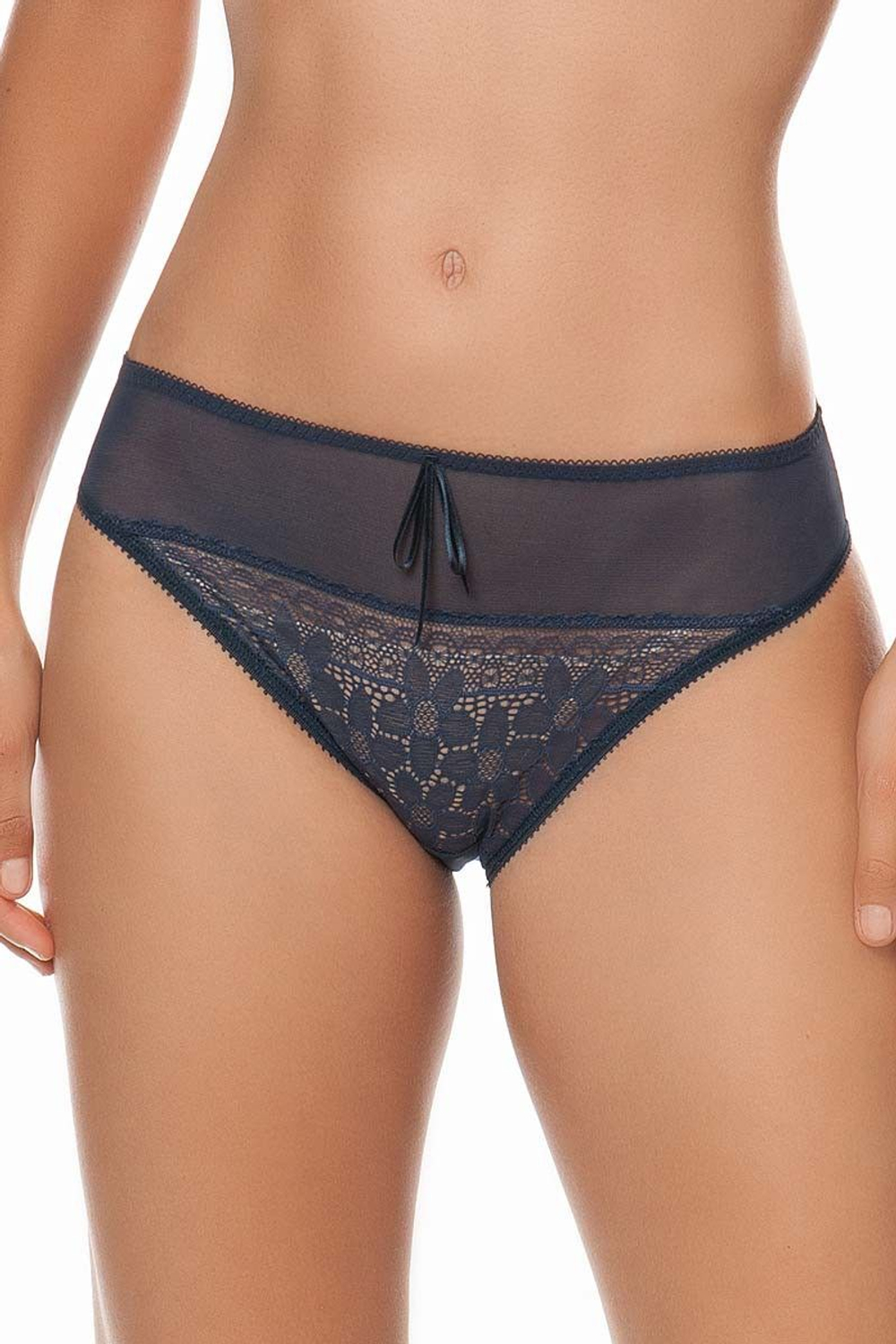 Трусы-слипы с высоким вырезом по линии бедра (Размер: 42) (Цвет: бежевый)