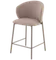 Полубарный стул Blaze 60 см, бежевый велюр, бежево-серые ножки