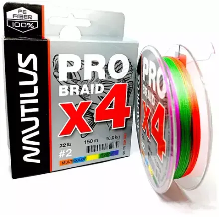 Шнур Nautilus Pro Braid X4 Multicolor d-0.09 2.7кг 6lb 150м