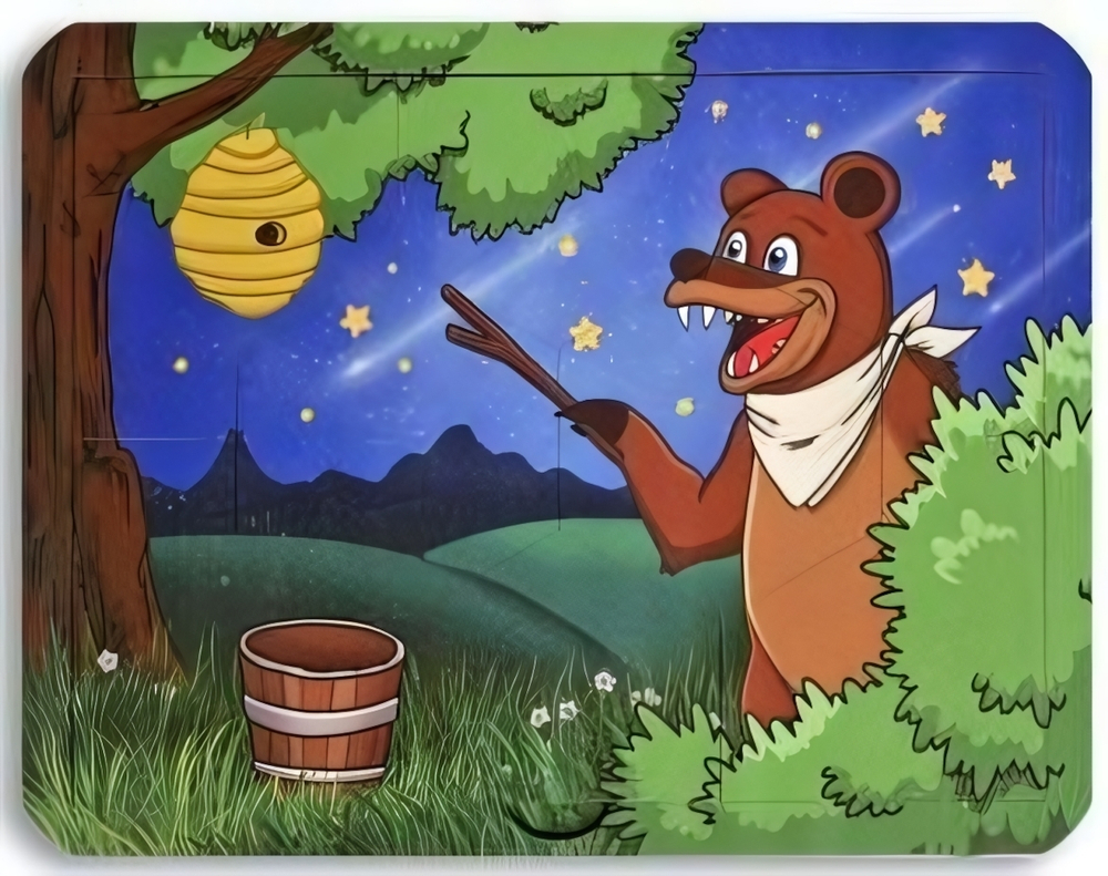 Двухслойный смарт-пазл "Потапыч" дерево