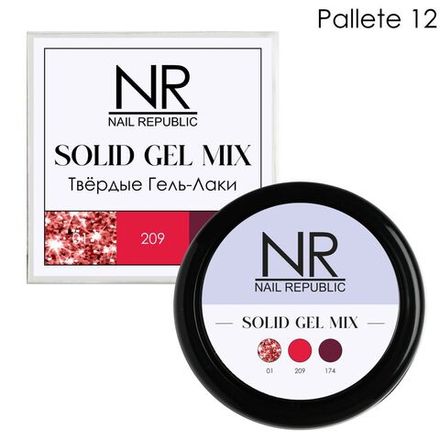 NR Solid Gel Mix Твердые гель-лаки Palette 12 (flash 01, 209, 174), 3х5гр
