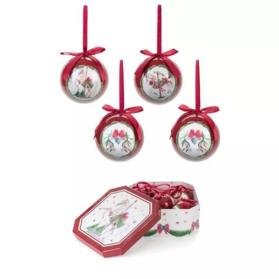 Набор из 5 елочных шаров в подарочной коробке "Лошадки-карусель Амели" 7,5см