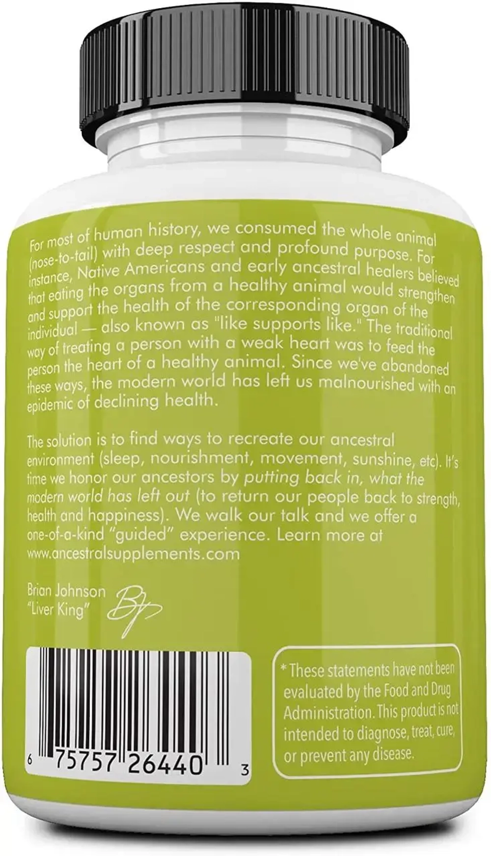 Ancestral Supplements - Grass Fed Beef Intestines 500 mg 180 capsules