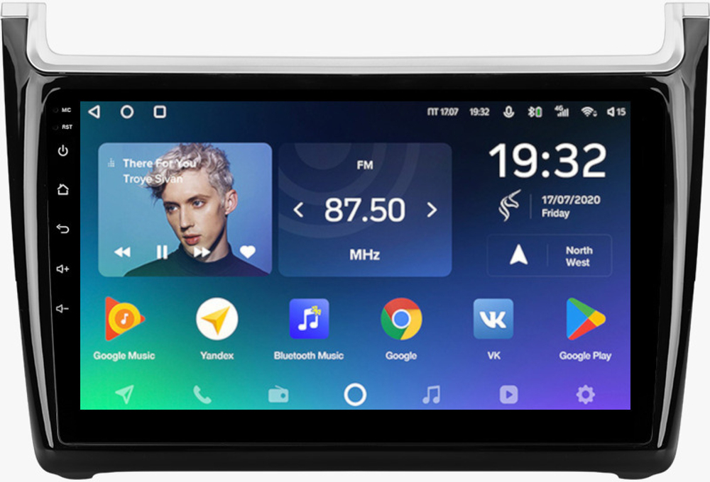 Магнитола для Volkswagen Polo 2009-2020 (рамка черная глянцевая) - Teyes SPRO+ Android 10, ТОП процессор, 4-32, SIM-слот