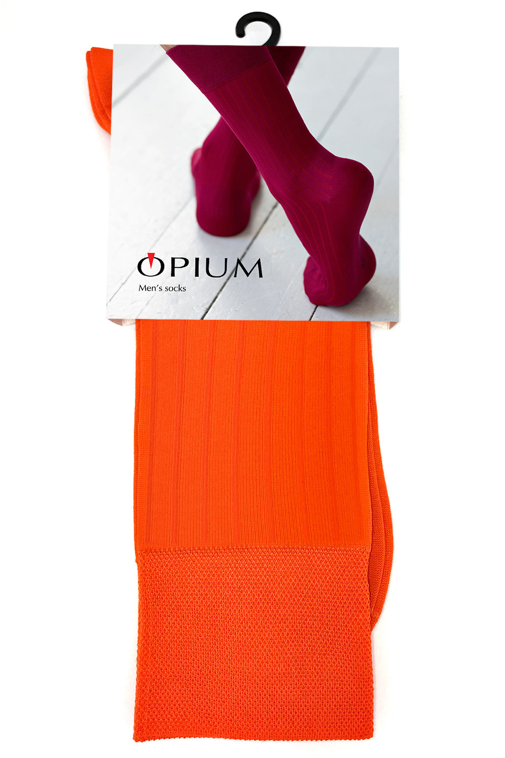 Мужские носки Premium "в рубчик" Оранжевый Opium