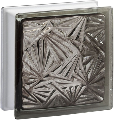 Стеклоблок чёрный мороз окрашенный изнутри  Vitrablok  19x19x8