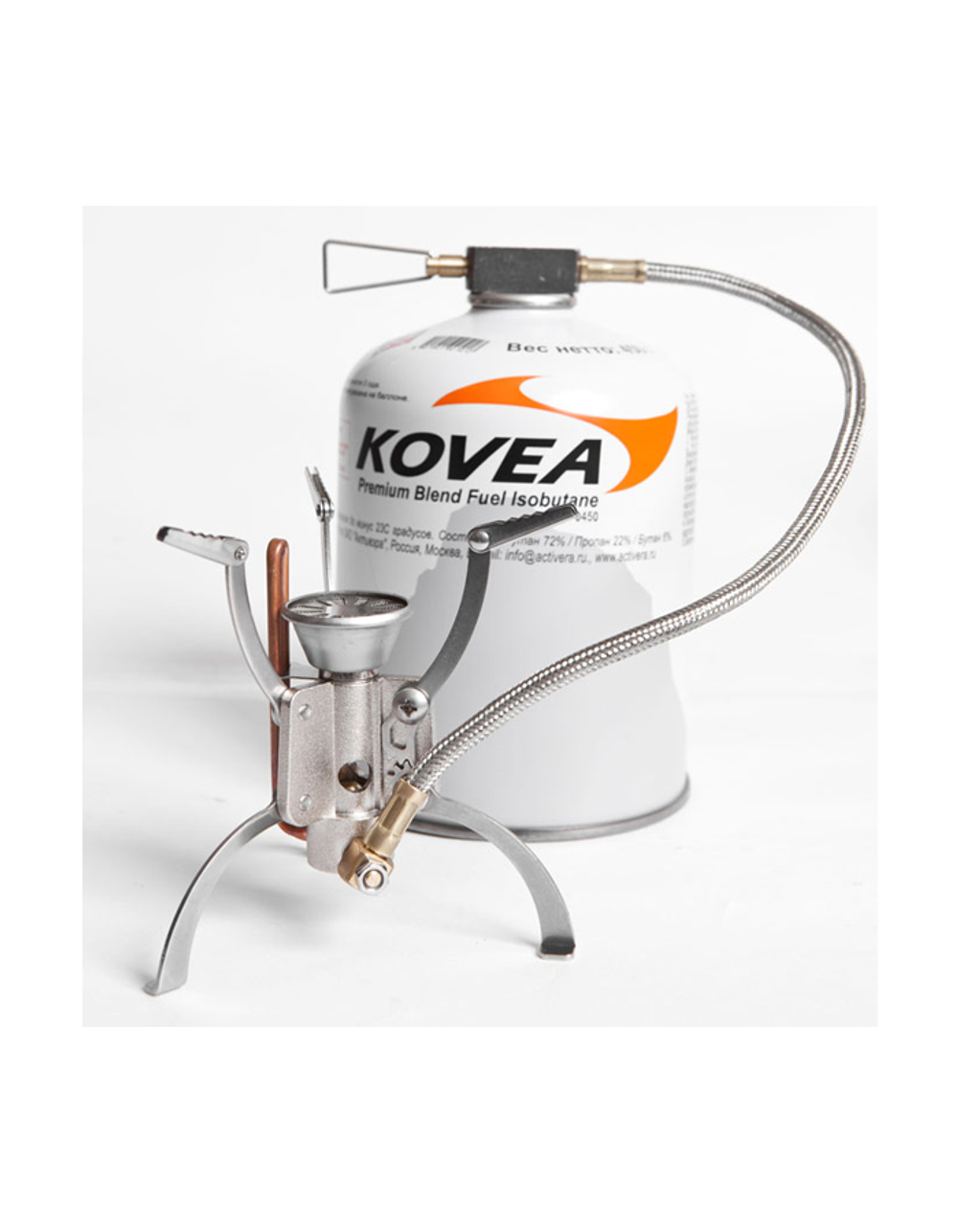 Горелка газовая Kovea Camp-5 Hose Stove ( вес-156 г, пьезоподжиг, расход топлива 146 гр/час)