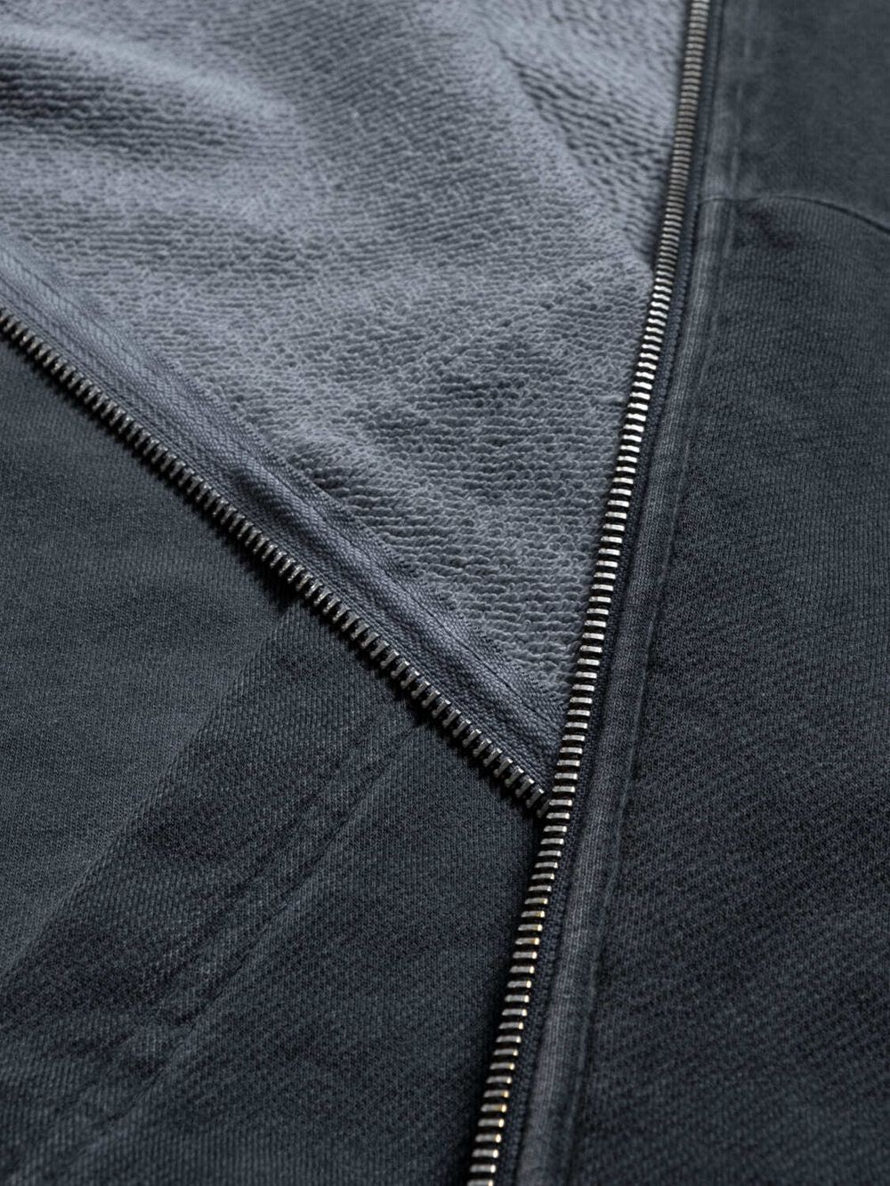 Худи Hardlunch Logo на молнии garment dye темно-серый