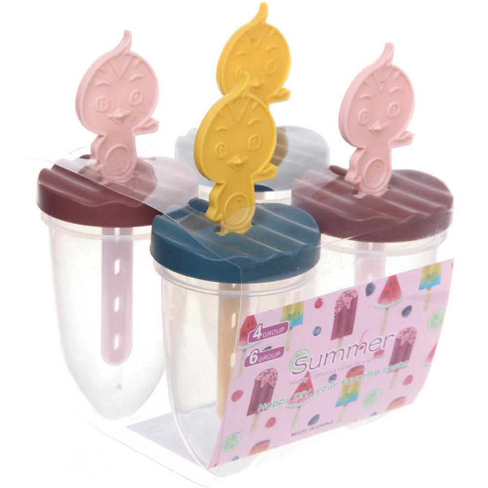 Форма для приготовления мороженого «Цыплята» 4шт 14*13*8см