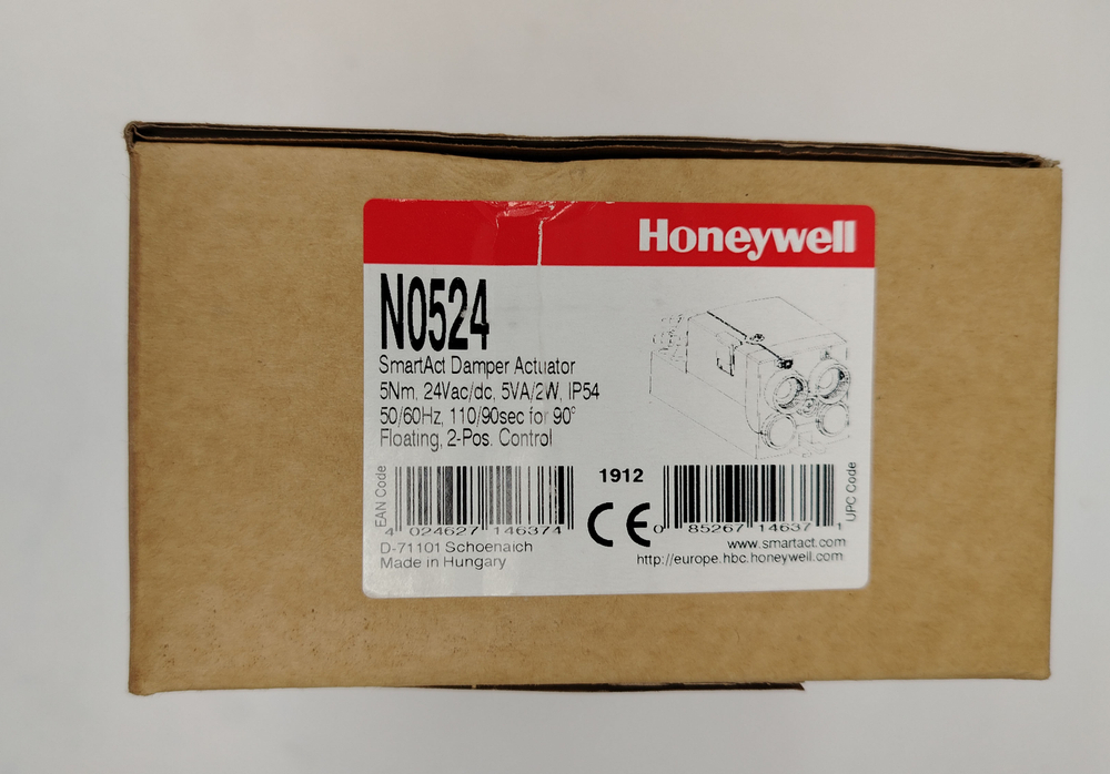 Привод Honeywell 5Нм 24В плавающий IP54 -20...+60°C N0524
