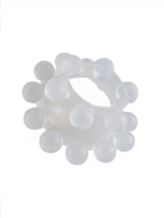 Эластичное эрекционное кольцо с двумя рядами шариков (Цвет: белый)
