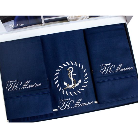 Постельное белье ANCORA синий  deluxe TIVOLYO HOME Турция