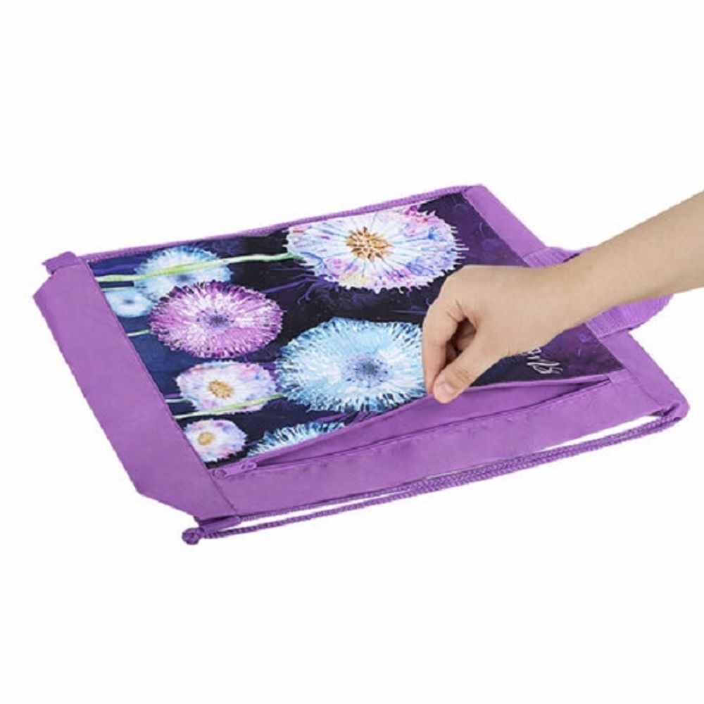 Мешок для обуви 1 отделение, Юнландия Flowers, 46*36см, с ручками, боковой карман на молнии