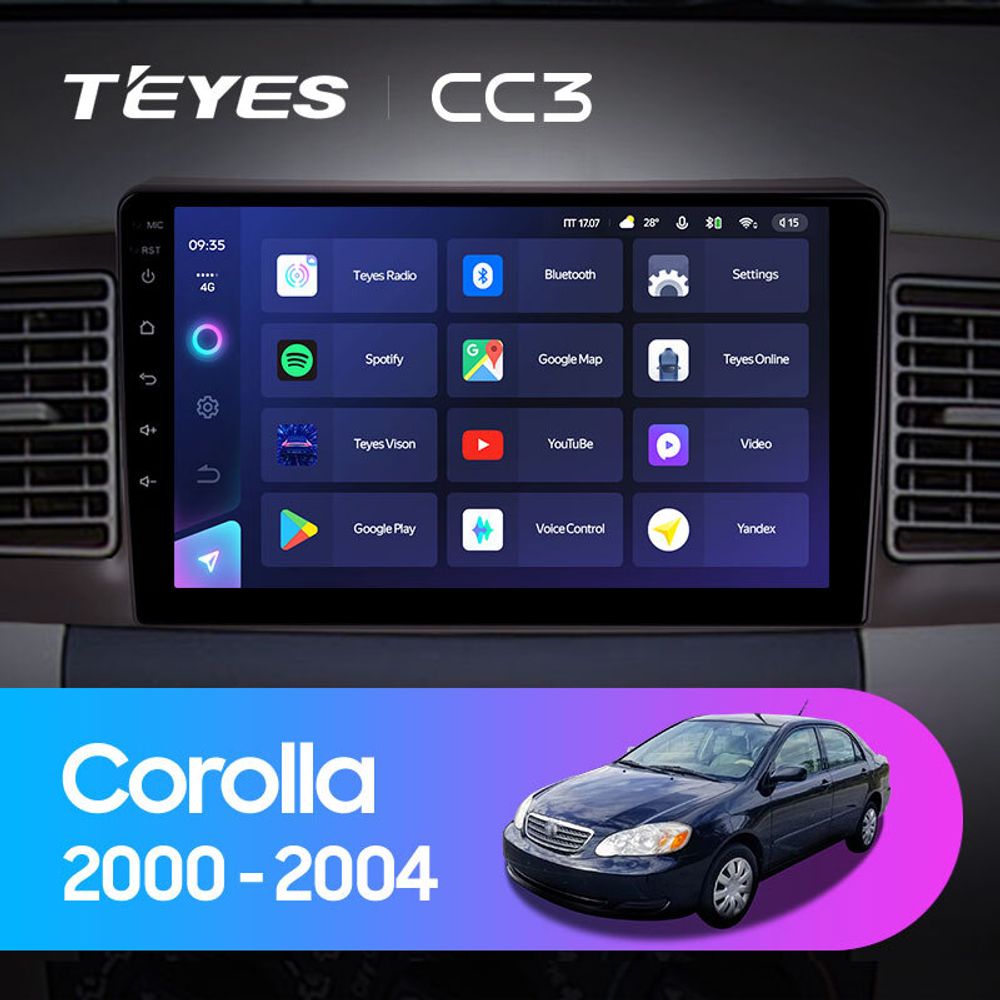 Teyes CC3 9" для Toyota Corolla E130 E120 2000 - 2004