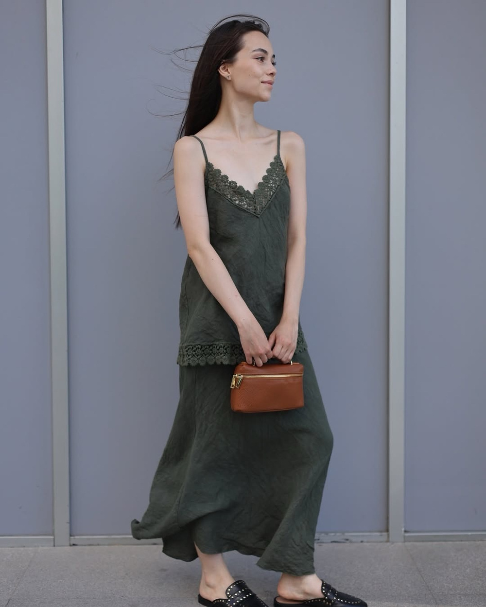 комплект изо льна: топ и юбка