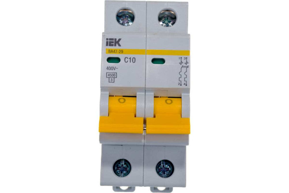 Автоматический выключатель ВА47-29 2Р 10А 4,5кА С IEK