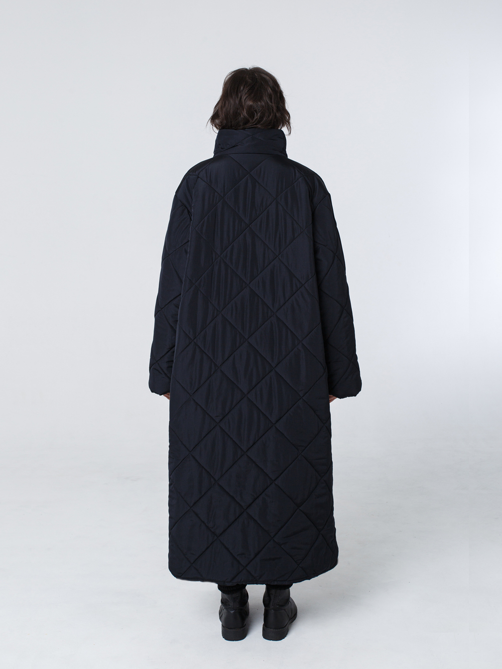 Пальто-одеяло унисекс с воротником "Кутанка". Черное