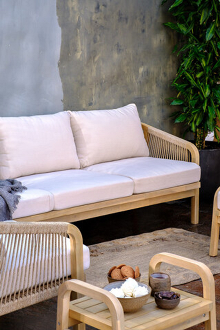Диванная группа из акации Joygarden РИМИНИ со столом 150 см L, Light Teak, бежевый