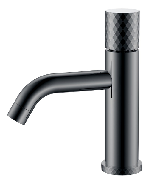 Смеситель STICK для умыв. низ. Shine Gun Metal низкий с ручкой DIAMOND