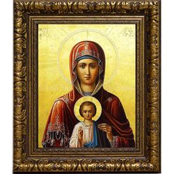 Услышательница. Икона Божьей Матери на холсте.