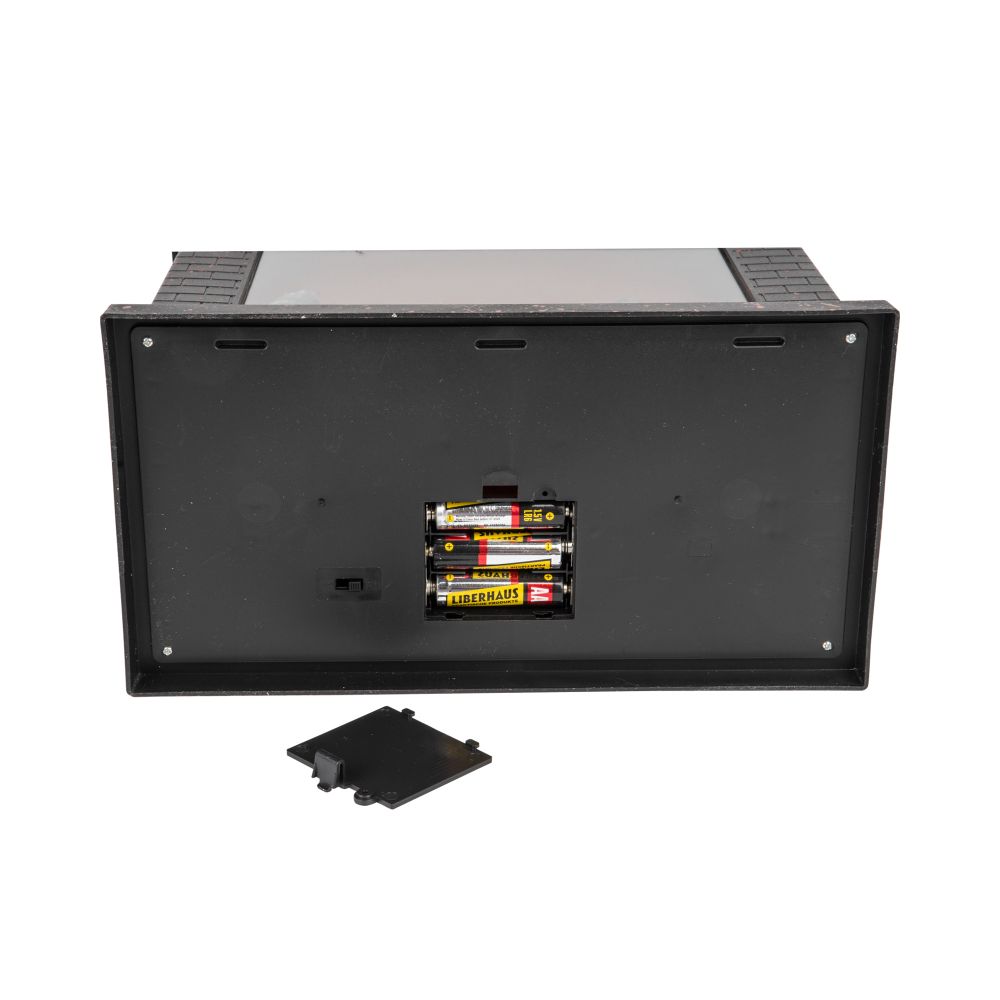 ULD-L2821-005-DNC-RED BLACK FIREPLACE Светильник светодиодный Камин с эффектом пламени. питание от батареек 3АА не в-к или USB в-к. 28х21см. 5 светодиодов. Корпус черный. TM Uniel