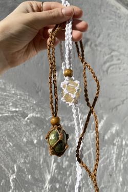 Авоська-подвеска для кристаллов белая (молочная)