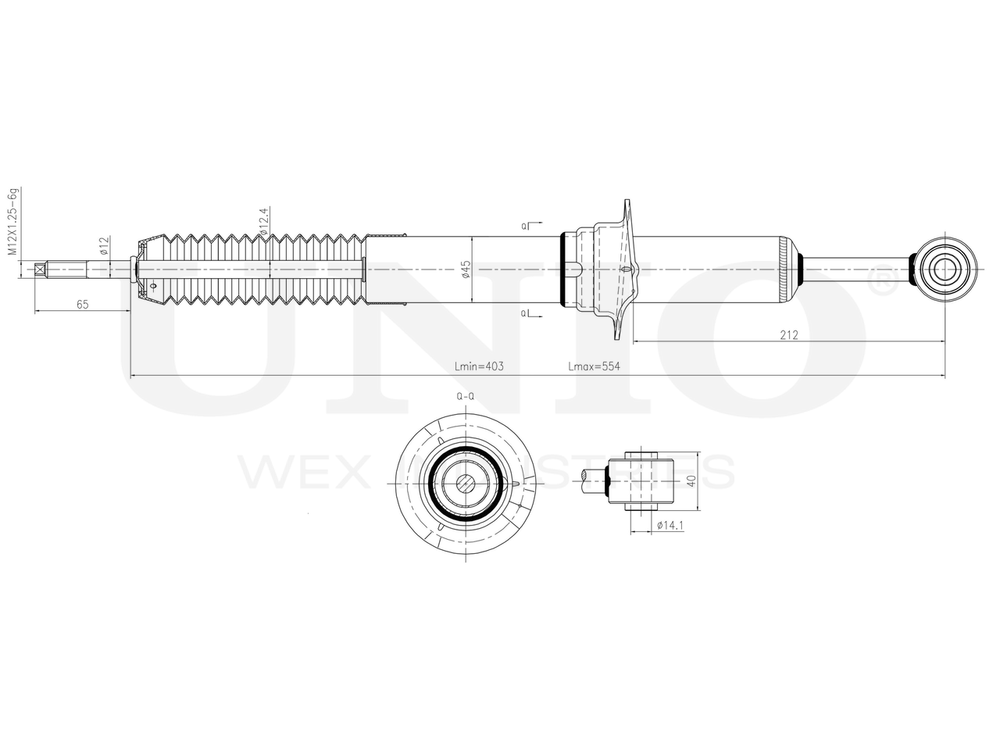 Амортизатор газовый передней подвески UNIO SAB-10554