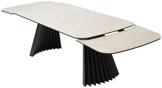 Стол ASTRID 200 TL-102 Бежевый мрамор, испанская керамика / Темно-серый каркас