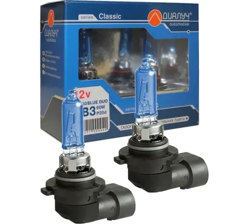 Лампа 12 В HB3 65 Bт галогенная +60% PR BR P20d 2 шт. Диалуч