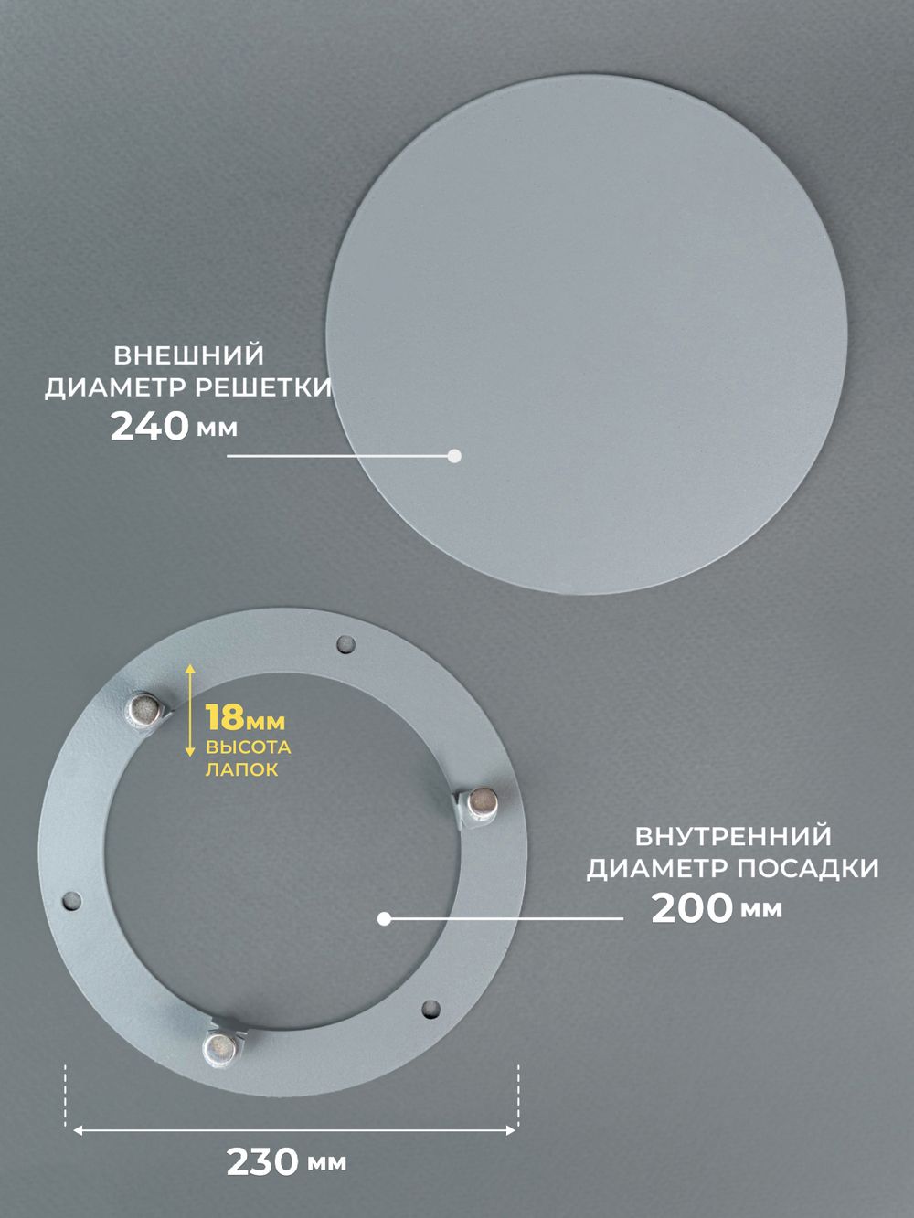 Вентиляционная Решетка РДК 200 Серый