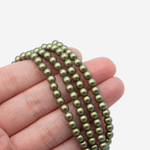 Хрустальный жемчуг, оттенок "Оазис", шар 4мм, улучшенное сатиновое покрытие