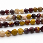 Мукаит крупной огранки бусины, размер около 5,7 мм, цена за отрезок 18 см (1/2 нити)