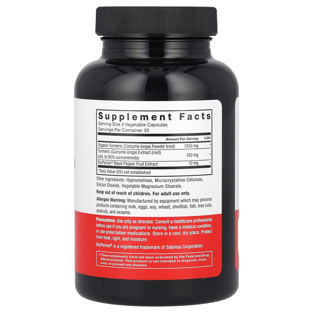 Force Factor, Куркумин и куркумин с BioPerine®, 90 растительных капсул