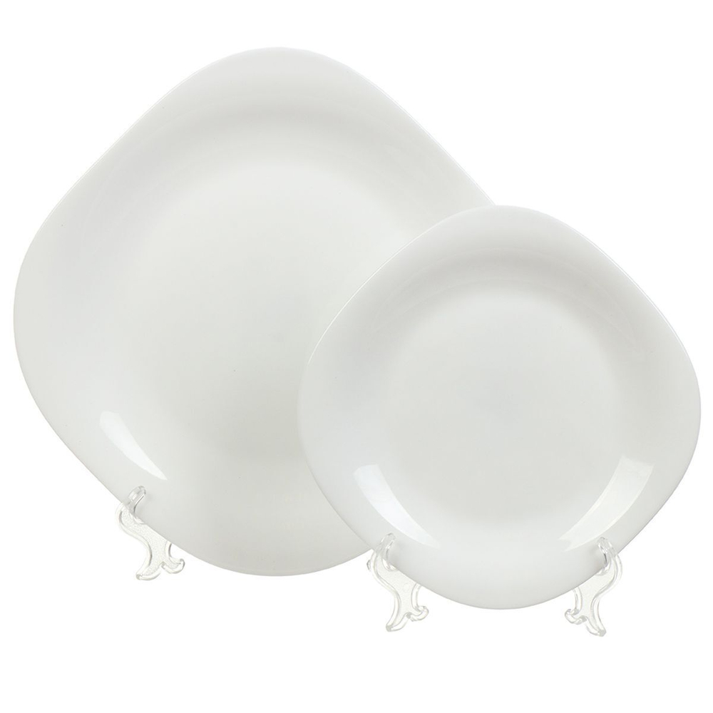 Сервиз столовый стеклокерам, 19 пр, 6 перс, Daniks, Белый Квадро, W 19C9